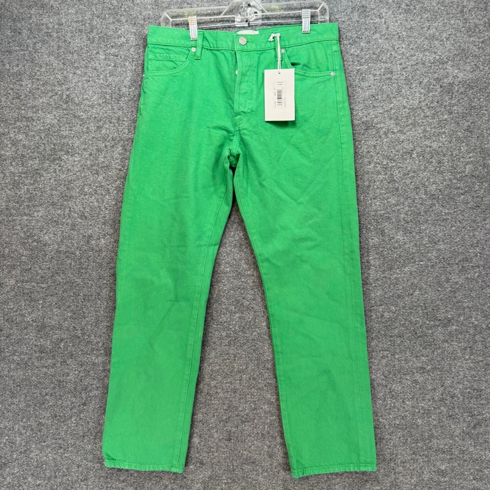 Frame‎ Le Slouch Jeans Women 27 Green Low Rise Straight Leg Denim NEW